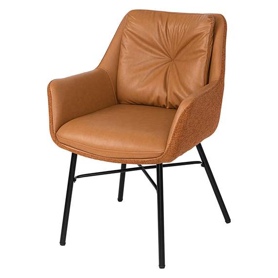 Стул Allar коричневый, экокожа, рогожка