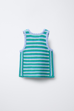 ZARA ТОП В ПОЛОСКУ, МЯГКИЙ ЗЕЛЕНЫЙ