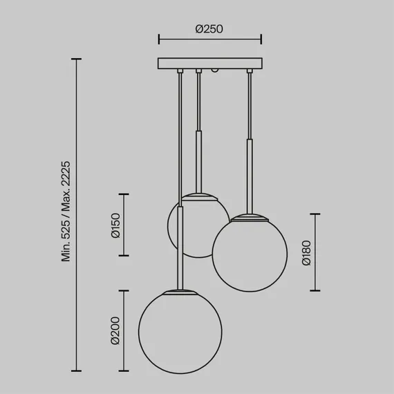 Подвесной светильник Базовая форма / Basic form E14х3 Maytoni mod321pl-03w