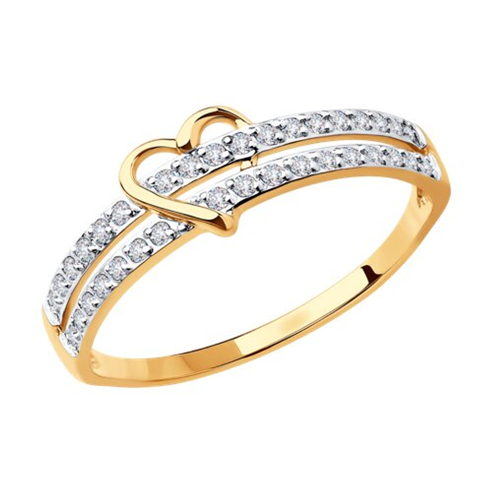 Кольцо из золота с фианитами