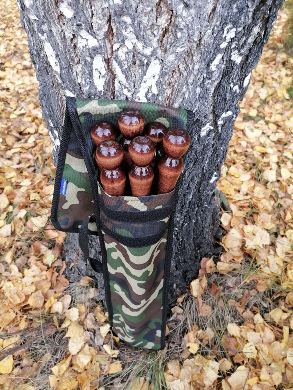 Набор шампуров с деревянной ручкой в чехле. 6 штук, 40 см, нержавеющая сталь 3мм
