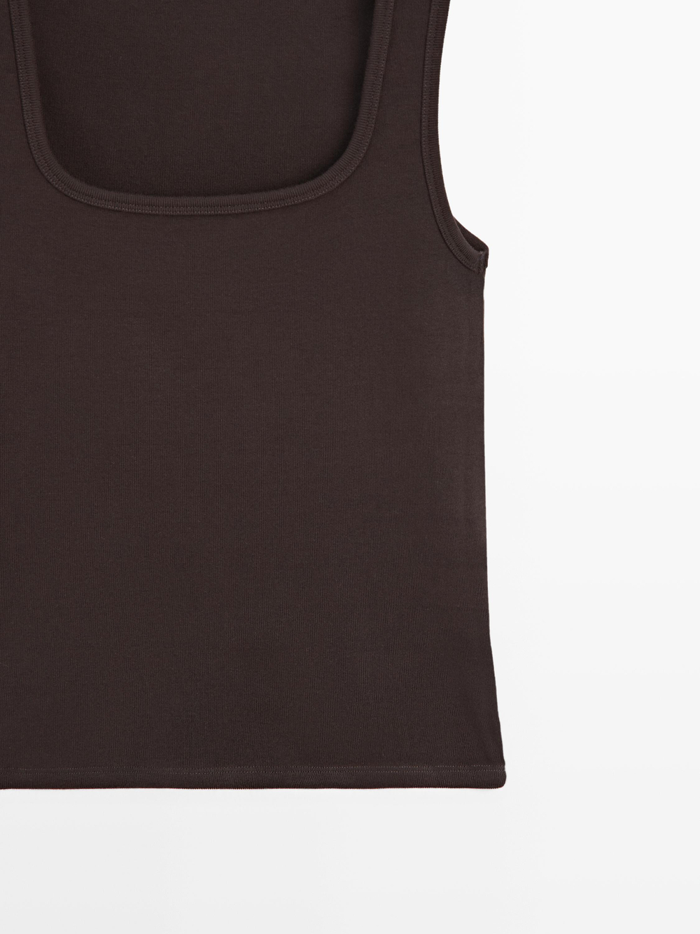 Massimo Dutti Топ без рукавов с квадратным вырезом, коричневый