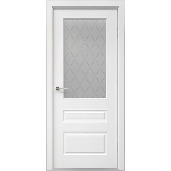 Дверь эмаль Классика 3 белая остеклённая