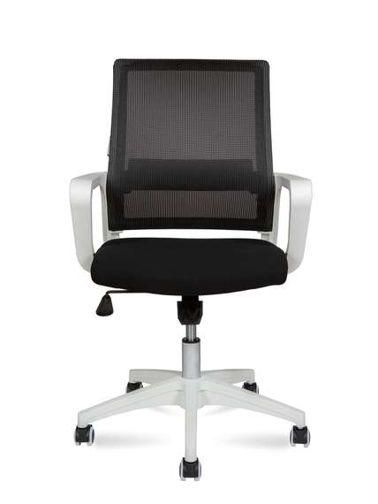 Кресло офисное Норден / Бит LB / белый пластик / черная сетка / черная ткань
