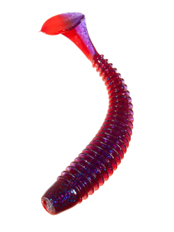 Приманка ZUB-SWING 99мм(4")-4шт, (цвет 021) фиолетовый верх -красный низ