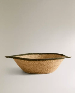 ZARA HOME БОЛЬШАЯ КОРЗИНА С РУЧКАМИ, ЗЕЛЕНЫЙ