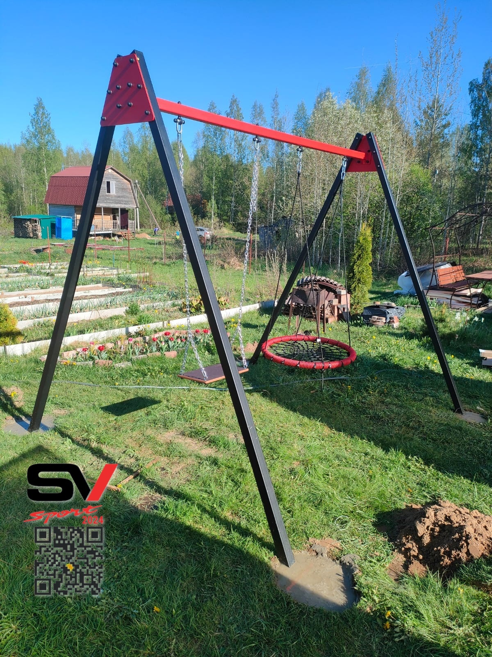 Монтаж уличных качелей Sv Sport