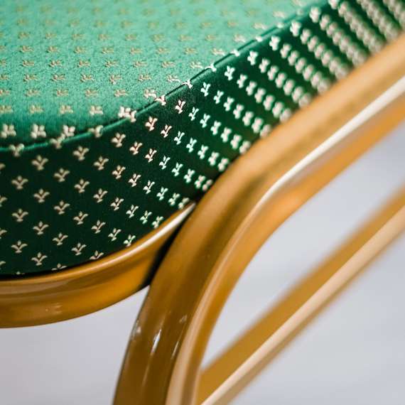 Стул Хит 25мм - алюминиевый каркас, золото, зеленая корона