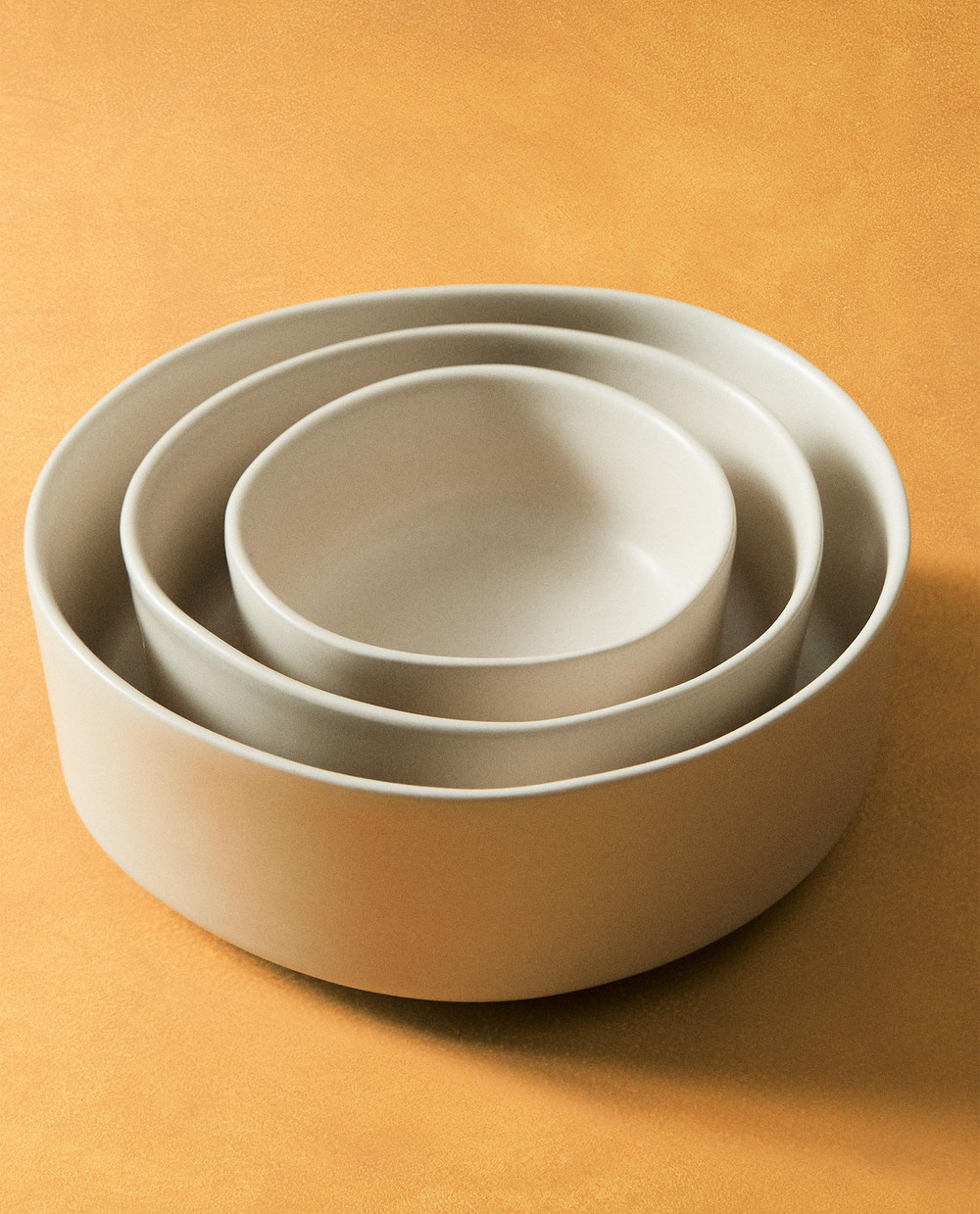 Zara Home миска из каменной керамики, цвет бежевый, 11 см