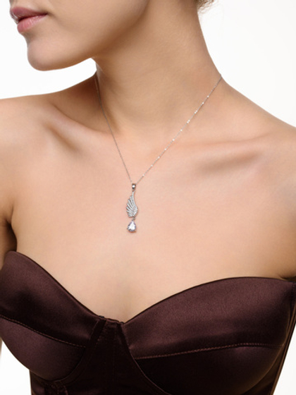 Колье "Wing Shine Crystal" Silver