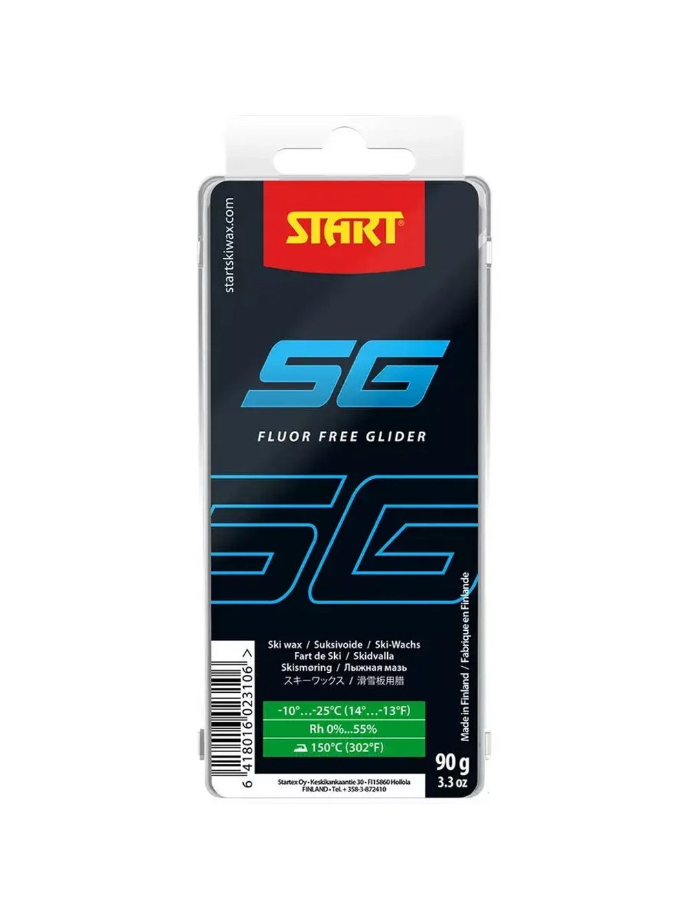 Парафин START SG Fluor free glider green -10...-25, 90 гр.