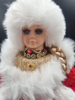 Снегурочка 30см музыкальная в красной шубе ST201B