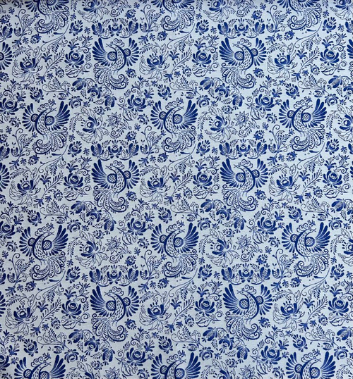 Гобелен в русском стиле Гжель Синяя птица ширина 140 см