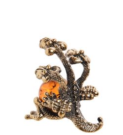 Народные промыслы AM-2755 Фигурка «Змей Горыныч» (латунь, янтарь)