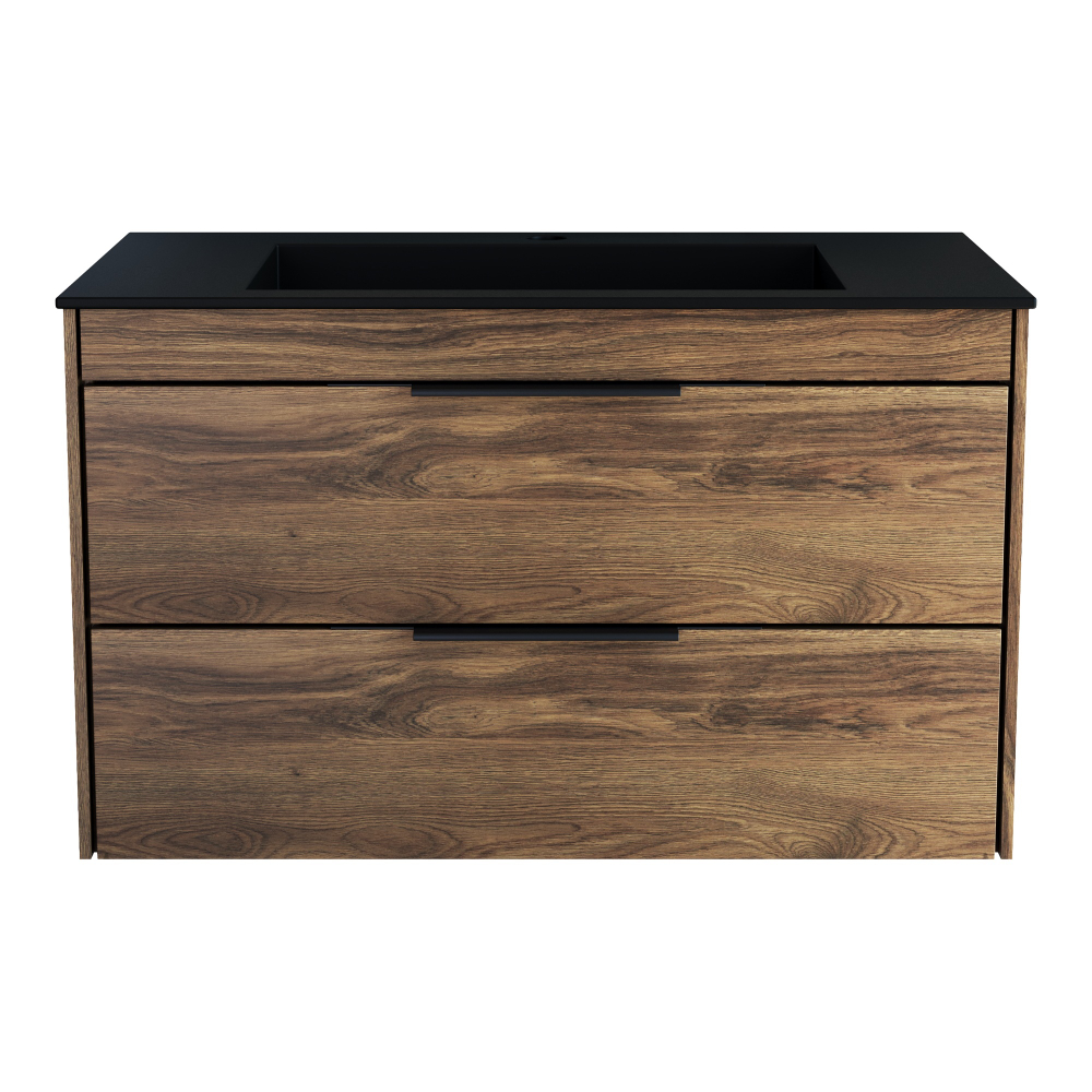 База под раковину Chiara 2D 800 подвесная, 2 выкатных ящика soft-close, С.Oak