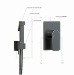 Гигиенический душ WasserKRAFT Wiese 8400 A8451.186.239.215 оружейная сталь