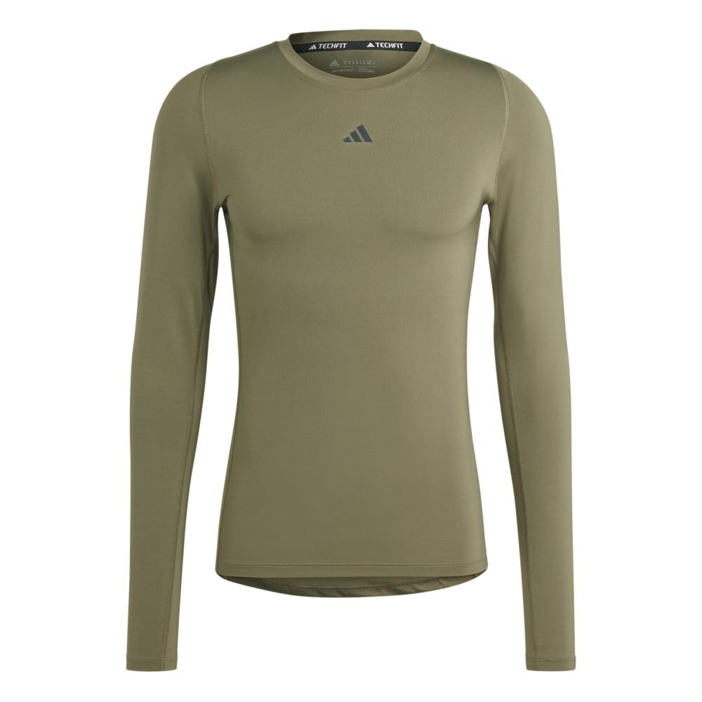 Баскетбольная футболка Adidas Techfit Training Long Sleeve Tee Green