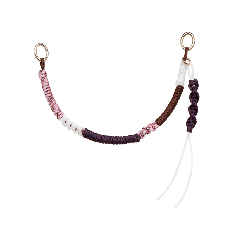 Подвеска на сумку Плетенная Прелесть – Розово-бордовая