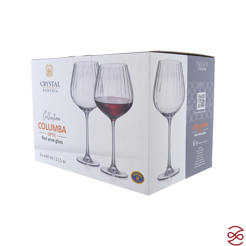 Набор бокалов для вина Crystalite Bohemia COLUMBA OPTIC 640 мл (6 шт)