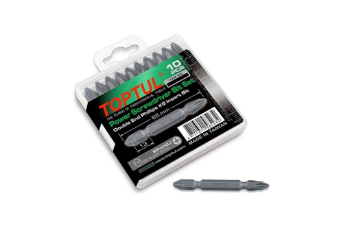 Набор двухсторонних бит PH1x65 10 шт, в пластмассовом боксе TOPTUL GAAW1002