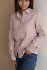 Рубашка изо льна светло-розового цвета