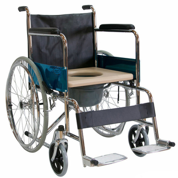 Мега-Оптим FS681 Кресло-коляска с ручным приводом с жестким сидением и спинкой комнатная (для инвалидов и детей-инвалидов) с санитарным устройством, код ФСС 07-01-04