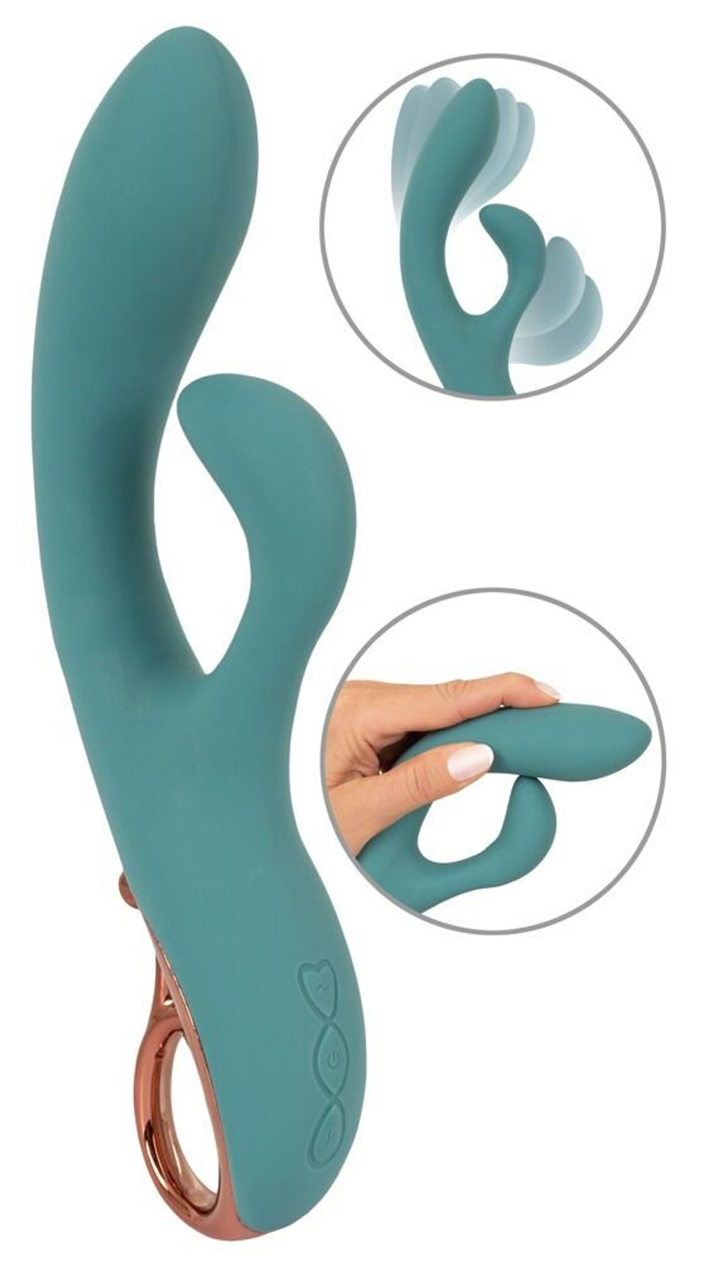 Бирюзовый вибратор-кролик The Magician Rabbit Vibrator - 22,5 см. (Цвет: бирюзовый)
