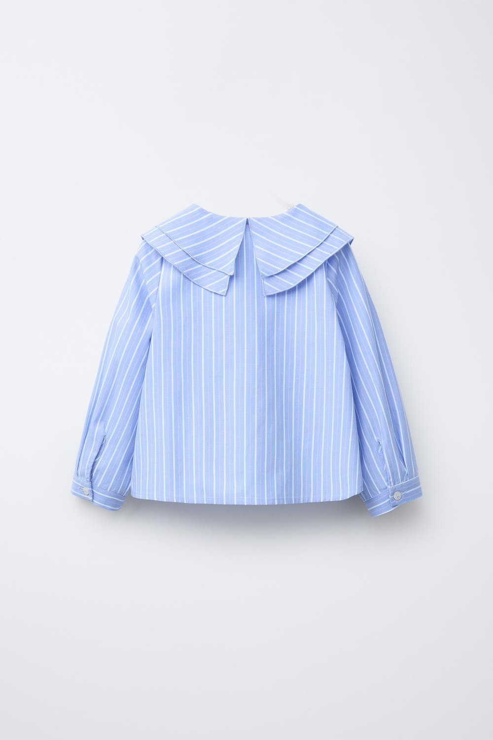 ZARA РУБАШКА В ПОЛОСКУ С БАНТАМИ, ГОЛУБОЙ
