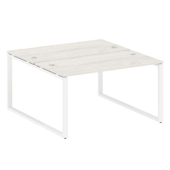 Metal System Рабочая станция на О-образном м/к БО.РАС-СП-2.3 Дуб Наварра/Металл Белый 1400*1475*750