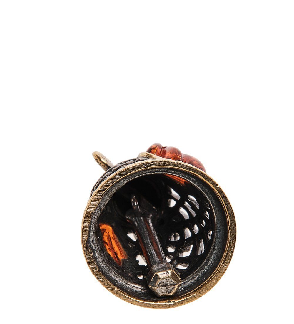 AM-2687 Колокольчик «Петушок» (латунь, янтарь)