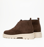 Ботинки женские натуральная кожа с байкой, темно коричневые