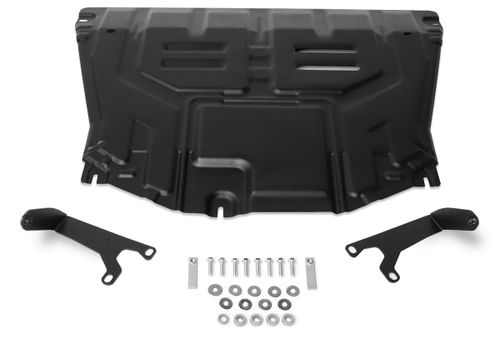 Защита картера и КПП Rival для Kia Seltos (V - 1.6 (123 л.с.)) FWD 2020-н.в./Kia Seltos (V - 2.0) 4WD 2020-н.в./Kia Soul III (V - 1.6; 2.0) 2019-н.в., сталь 1.5 мм, с крепежом, штампованная, 111.2846.1