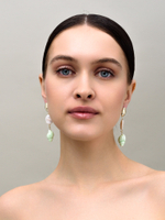 Серьги "Caramel shell pearl green" Gold