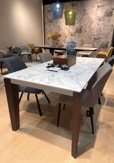 Стол ESMIR 180 MATTE ARABESCATO SOLID CERAMIC/ орех