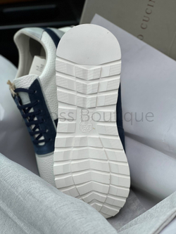 Мужские кроссовки Brunello Cucinelli Panelled бело-синие
