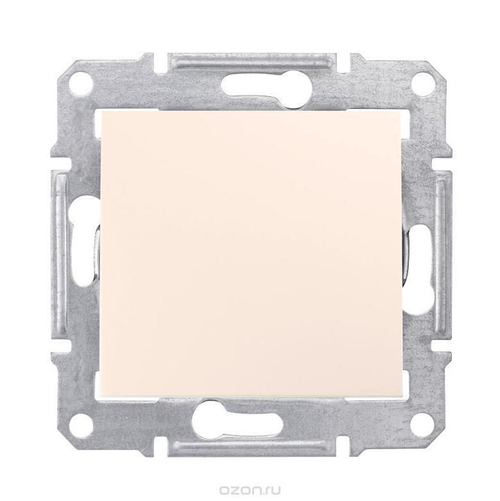 Переключатель 1-клавишный проходной без индикации, с/у, механизм SEDNA бежевый Schneider Electric