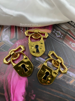 Пришивной элемент "Навесной замок" золотистый Скиап.