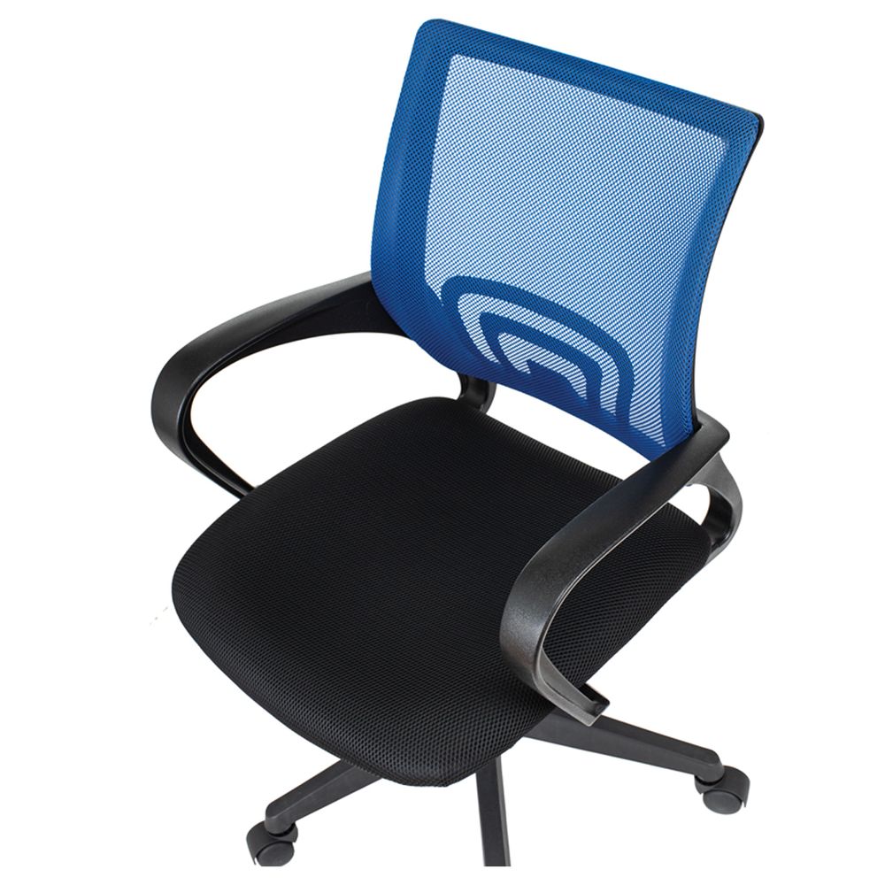Кресло оператора Helmi HL-M95 (695) "Airy", спинка сетка синяя/сиденье ткань TW черная, механизм качания