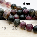 Турмалин, диаметр около 6,5 мм, цена за 29-30 шт (1/2 нити)