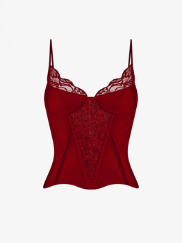 Tоп-бюстье корсетного типа из сатина и кружева