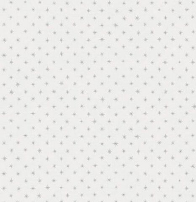 Мелкораппортный дизайн. Стилизованные звездочки с нанесением металлизированных чернил с блестками.