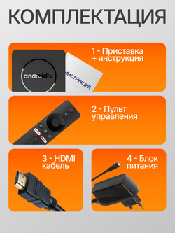 ТВ приставка android tv для цифрового ТВ Медиаплеер UHD 4K ULTRA 1/8 ГБ + бесплатное телевидение, Bluetooth пульт, товары за 1 рубль