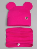 Шапка для девочки трикотажная и снуд