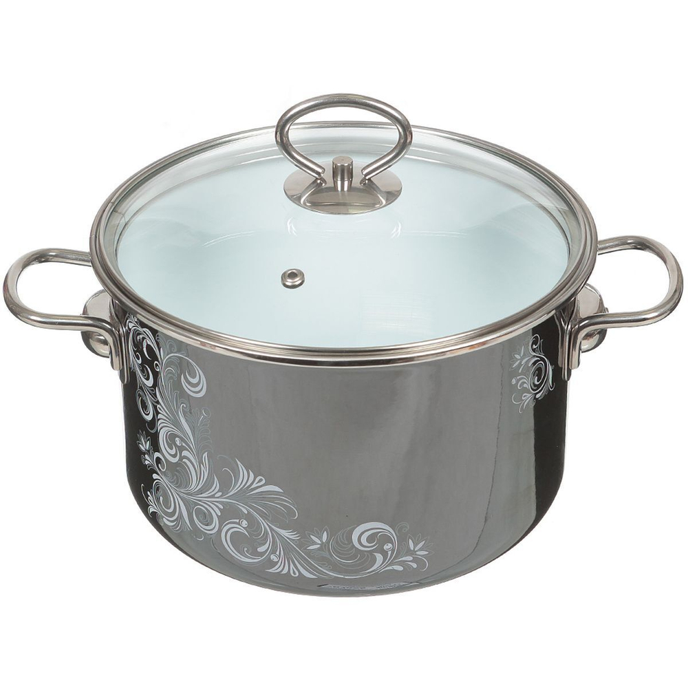 Кастрюля сталь, эмал, 4 л, с крыш, Vitross, Iseberg, 8SD205S, мокр асф, индукц