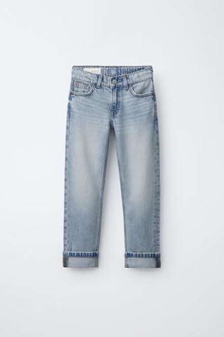 ZARA ДЖИНСЫ STRAIGHT, ГОЛУБОЙ