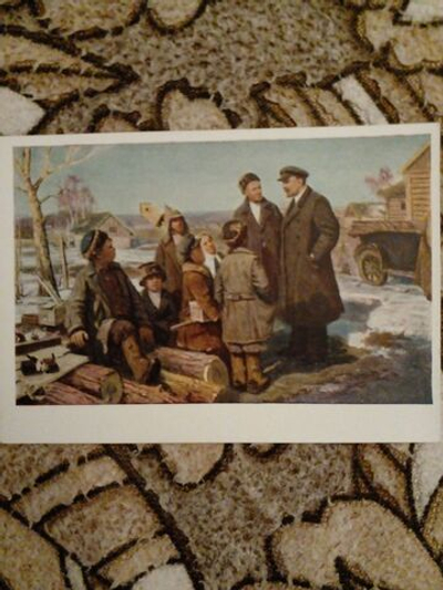 Винтажная открытка СССР А. В. Овчаров. Встреча. 1958 г.