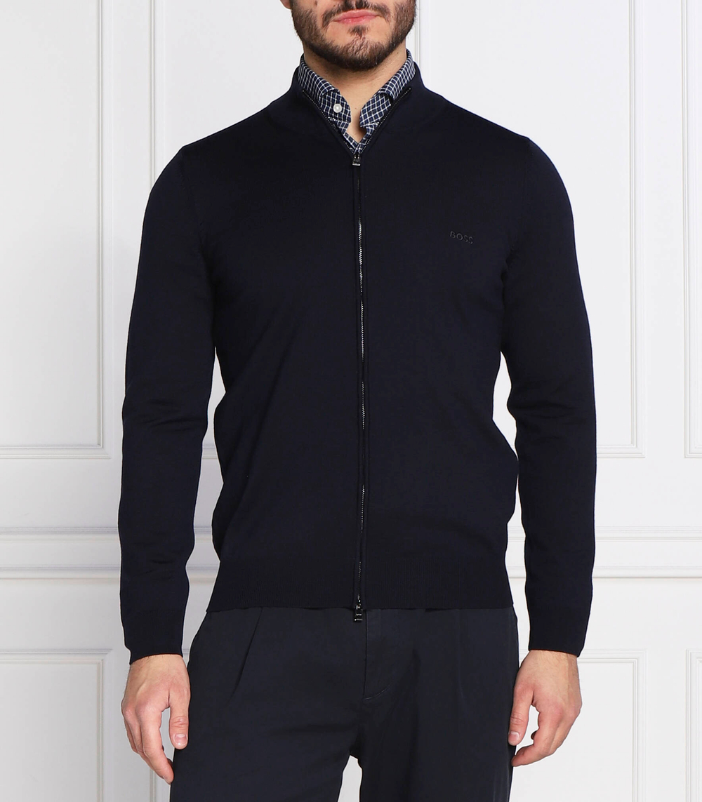 Хлопковый свитер balonso-l BOSS BLACK - темно-синий(50476347)