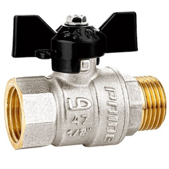 Кран шаровой LD Pride 1 1/4" НР/ВР полнопроходной, бабочка (LD 47.302.32)