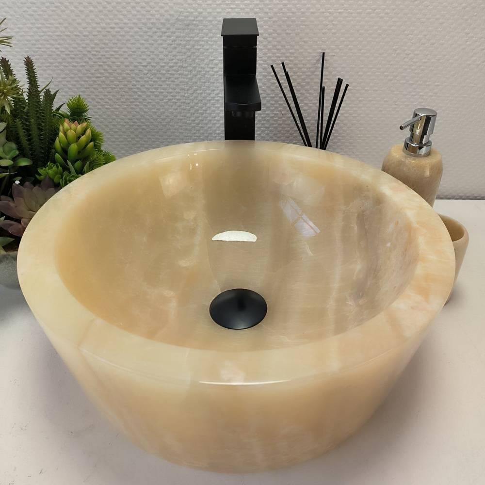Раковина из оникса Drum Yellow Small DO-62989 40*40*15 08