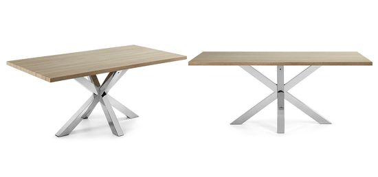 Стол обеденный Arya натуральный на хромированных ножках 200x100